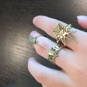 Black Panther Antique Gold Statement Ring Set